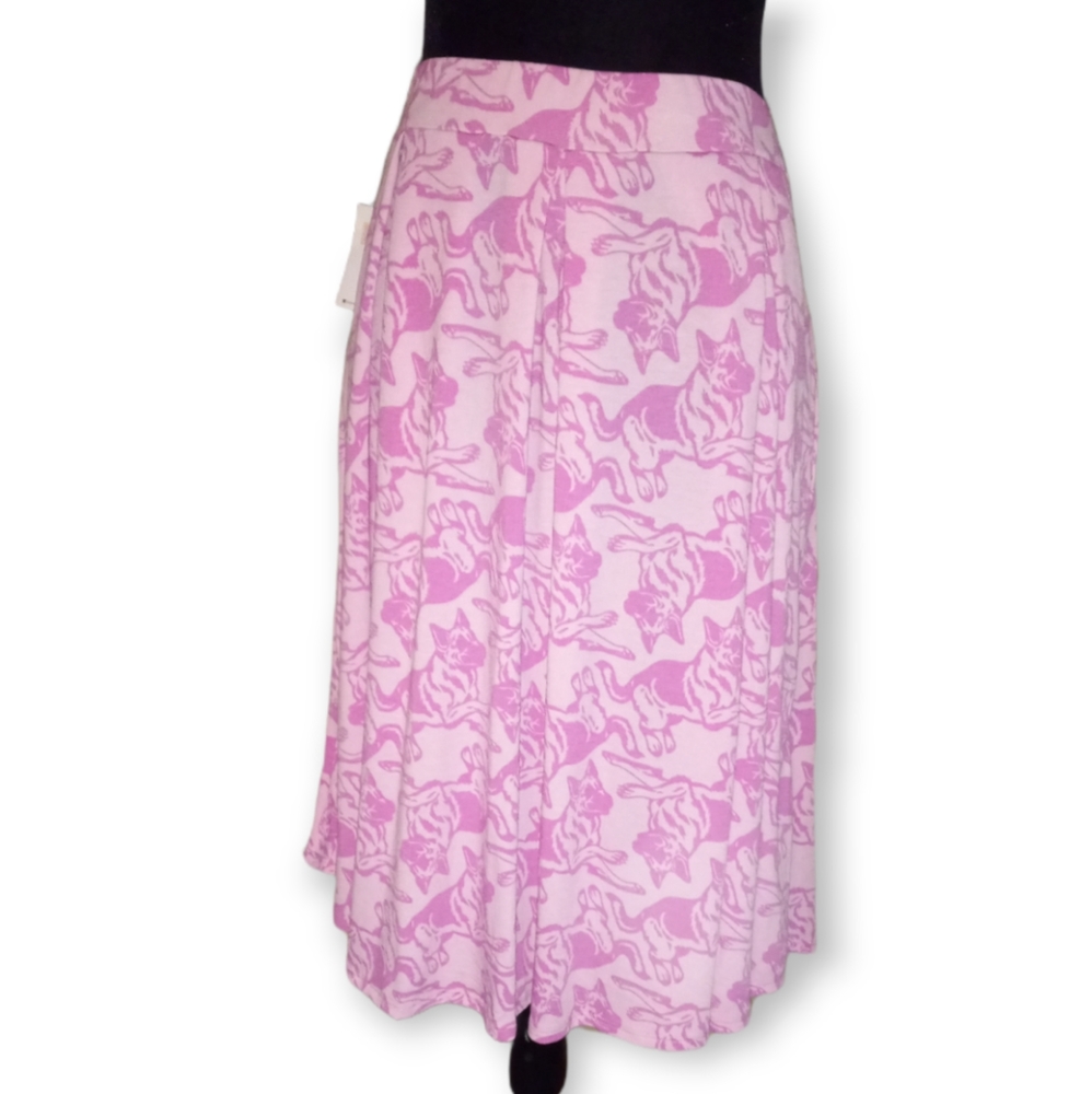 LuLaRoe Madison Skirt Pink German Shepherd Print. 2xl